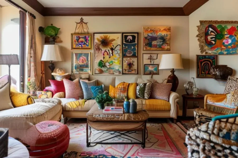 Sala de estar acolhedora e decorativa