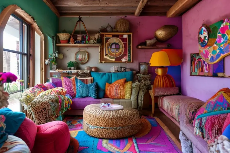 Decoração de interior acolhedora e vibrante.