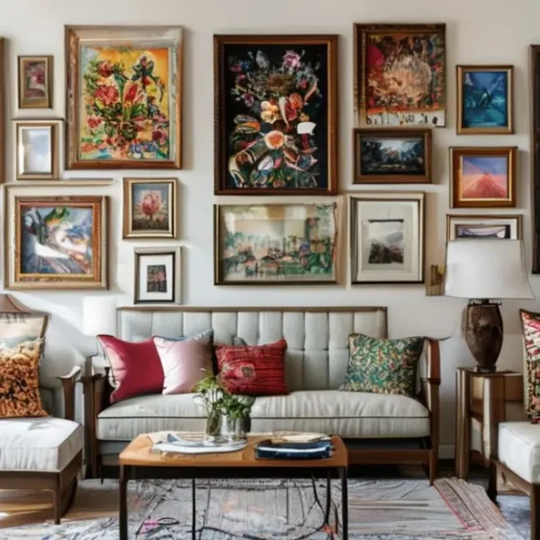 Exemplo de quadros decorativos em uma casa.