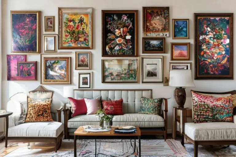 Exemplo de quadros decorativos em uma casa.