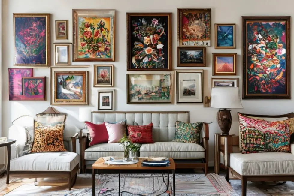 Exemplo de quadros decorativos em uma casa.