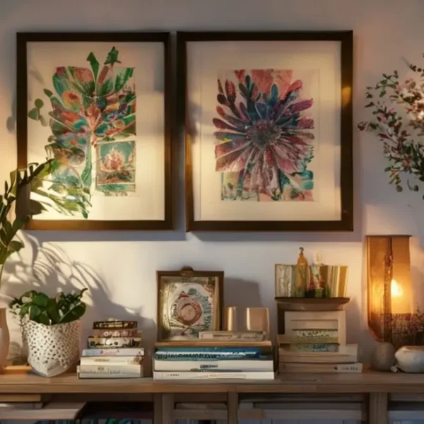 Decoração de casa inspiradora com quadros e itens decorativos