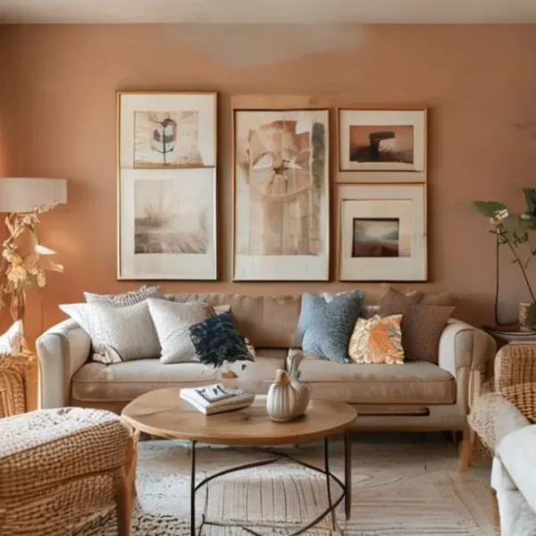 Ambiente agradável com quadros decorativos nas paredes