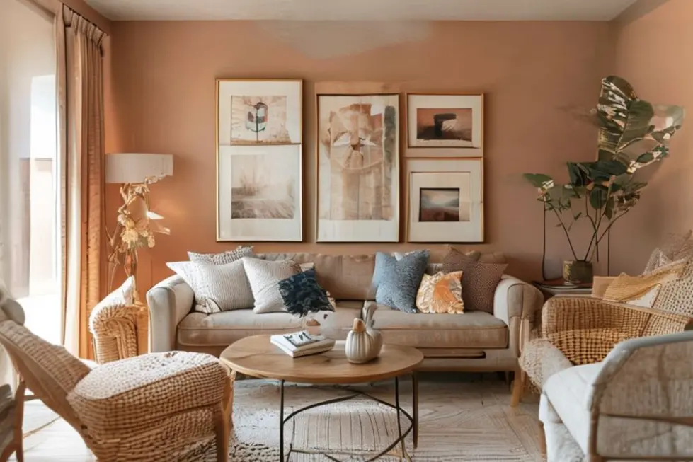 Ambiente agradável com quadros decorativos nas paredes