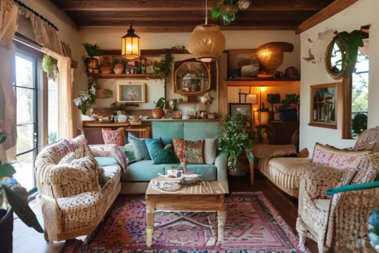 Casa decorada com itens acessíveis em um estilo convidativo.