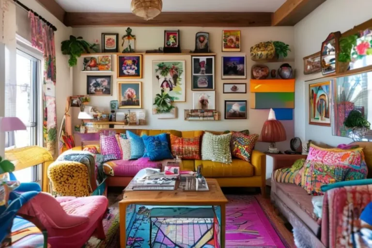 Espaço decorado de forma brilhante e acolhedora.