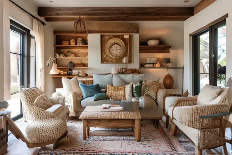 Interior de casa acolhedor com decoração acessível e estilosa.