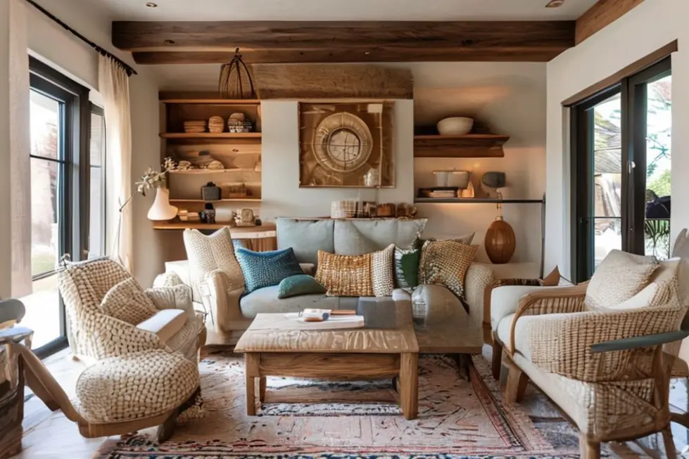 Interior de casa acolhedor com decoração acessível e estilosa.