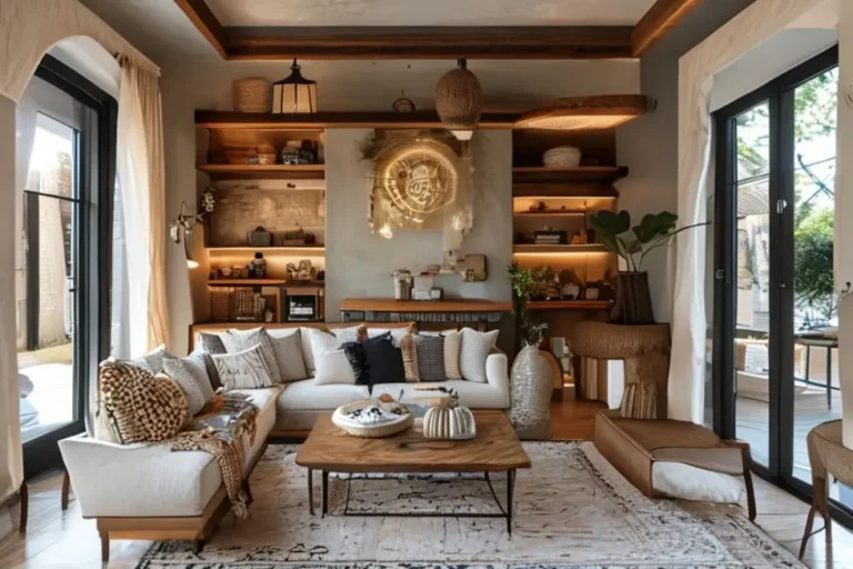 Interiores de casa com uma bela decoração, combinando estilo e aconchego.