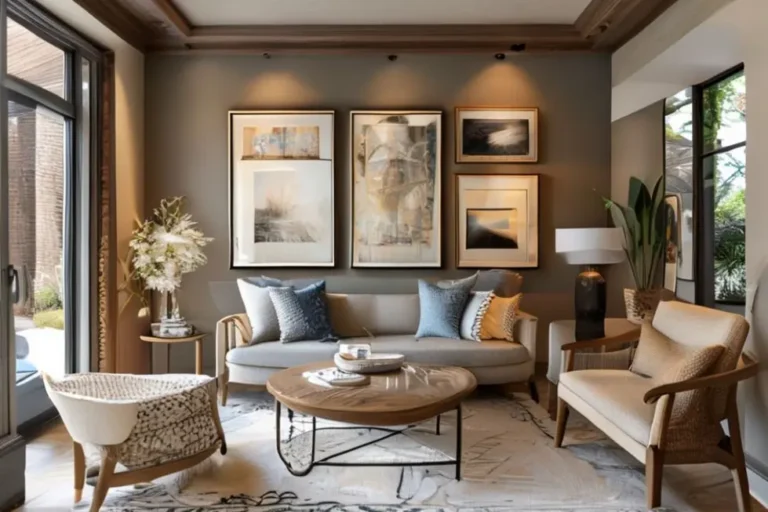 Decoração de interior com quadros.