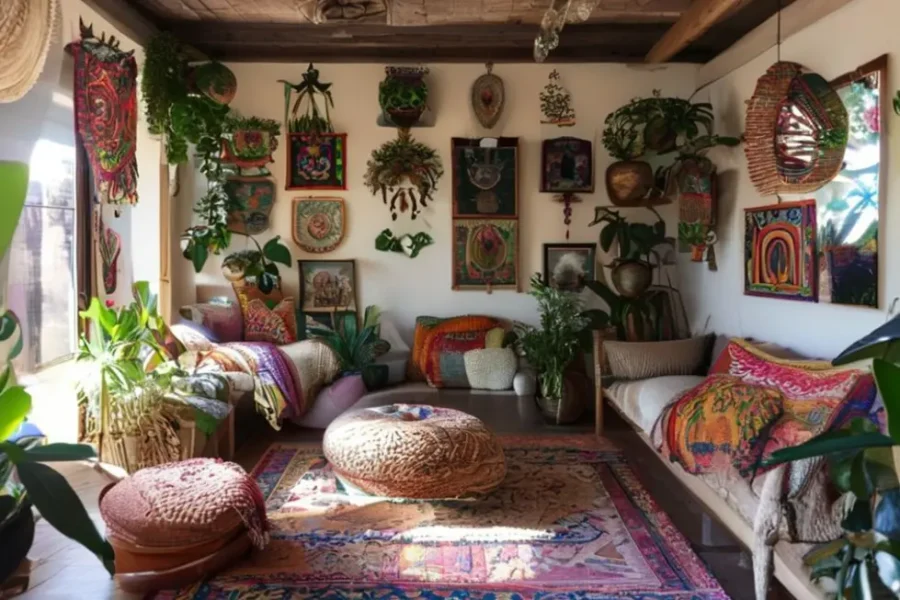 Espaço acolhedor apresentando várias estilos de decoração.