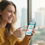 Investir no Tesouro Direto: Pessoa analisando gráficos financeiros em tablet, simbolizando planejamento de investimentos e segurança.