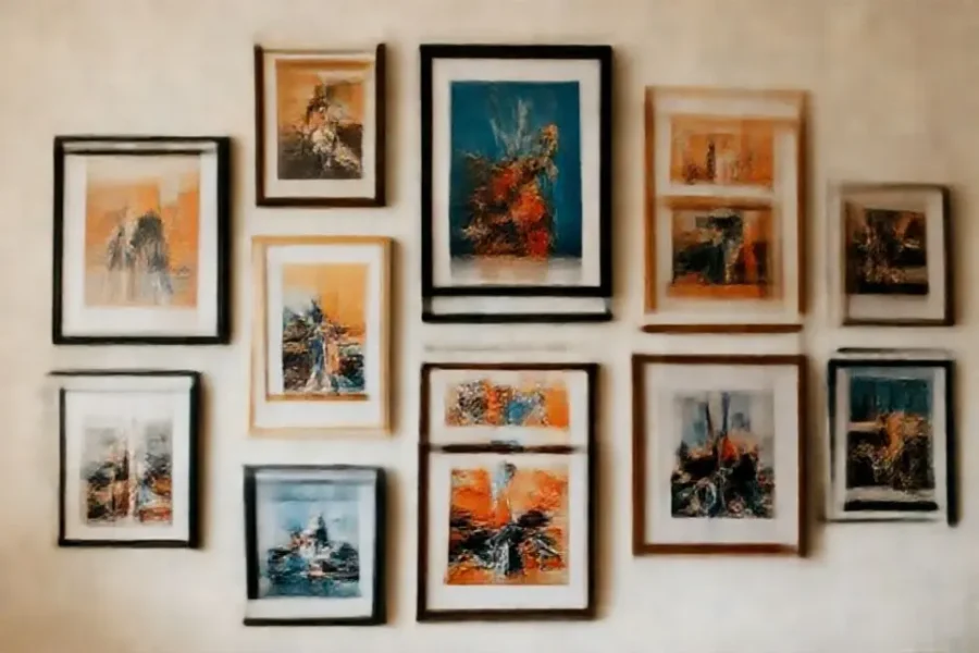 Ambiente acolhedor com quadros e posters na decoração.