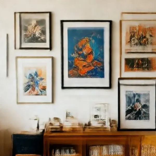 Sala acolhedora com decoração personalizada.