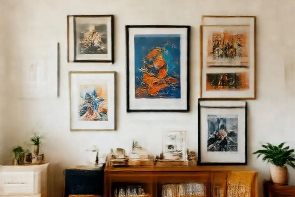 Sala acolhedora com decoração personalizada.