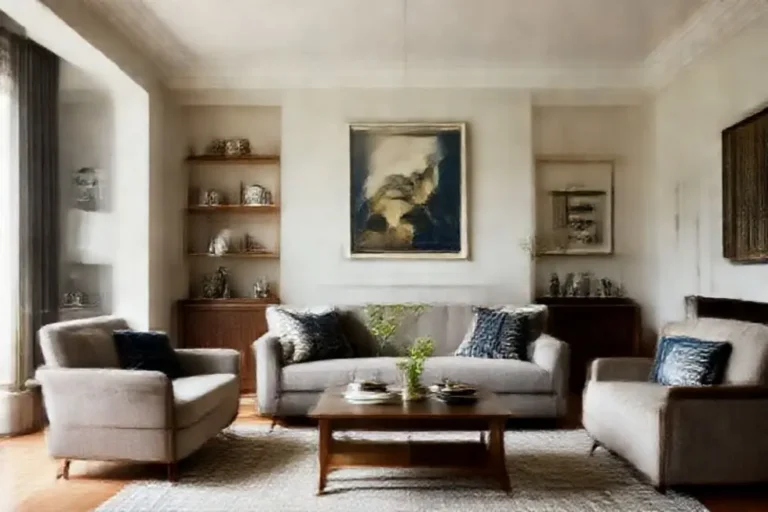 Interiores de uma casa convidativa e bem decorada.