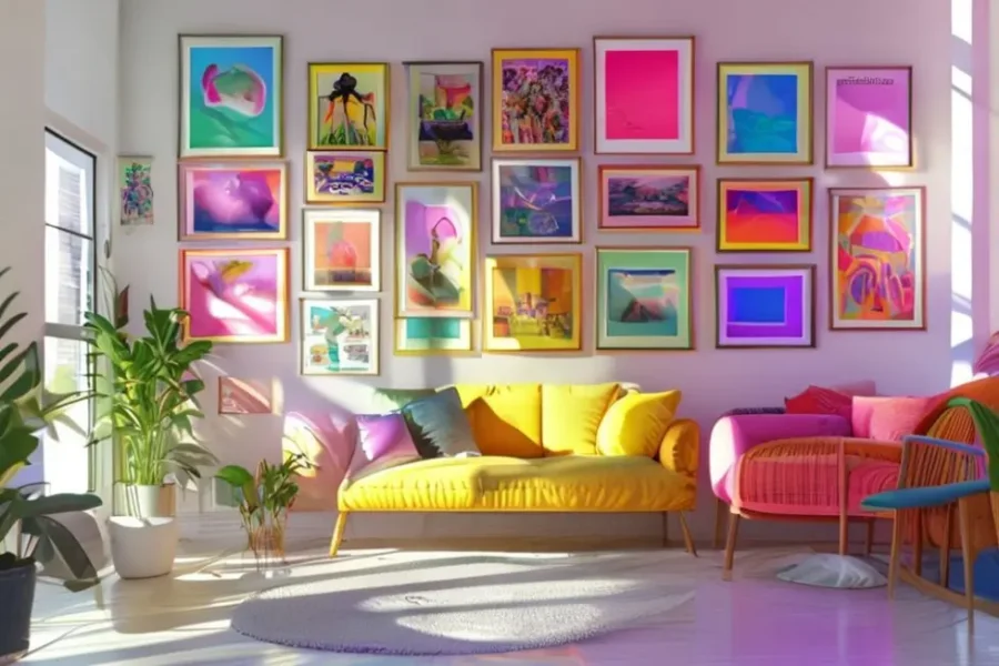 10 Ideias Inspiradoras de Quadros e Posters para Decorar Seu Lar com Estilo 15 Sala moderna com decoração em quadros
