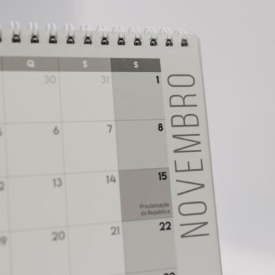 Close-up image of a November calendar page, featuring a minimalist design.